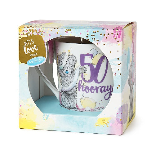 '50 Hooray' 50th Boxed Gift Mug Me to You Tatty Teddy