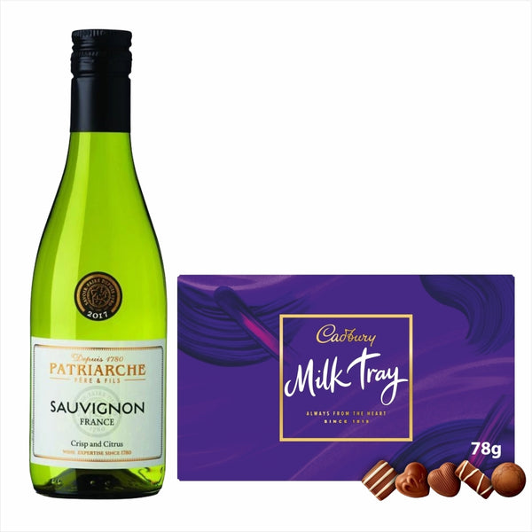 Patriarche Sauvignon Blanc 18.7cl Milk Tray Chocolates