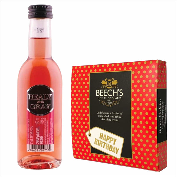 Healy & Gray Zinfandel Rose 18.7ml  & Happy Birthday Chocolates