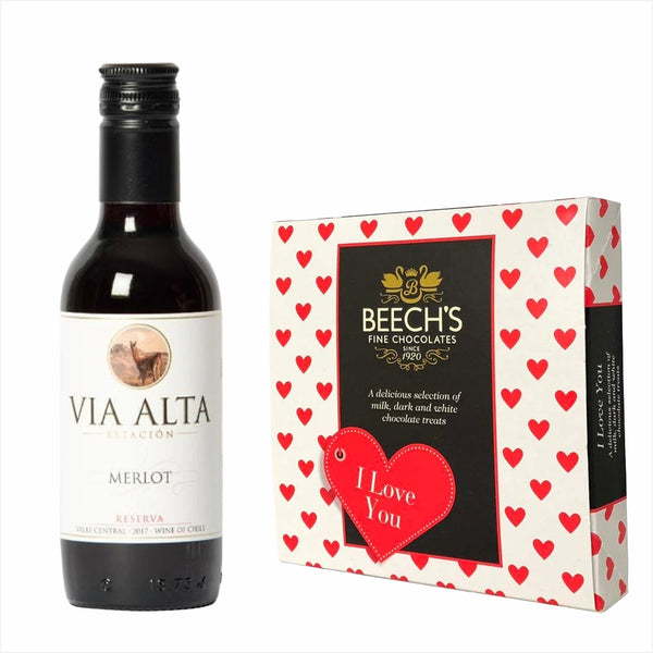 Via Alta Merlot 18.7cl Great stuff! & Love You Chocolates