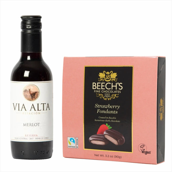 Via Alta Merlot 18.7cl Great stuff! & Strawberry Fondants Chocolates