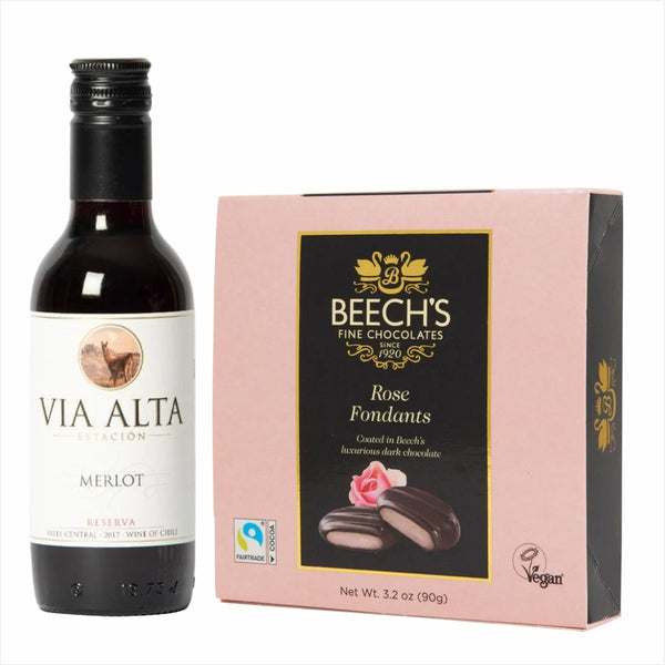 Via Alta Merlot 18.7cl Great stuff! & Rose Fondants Chocolates