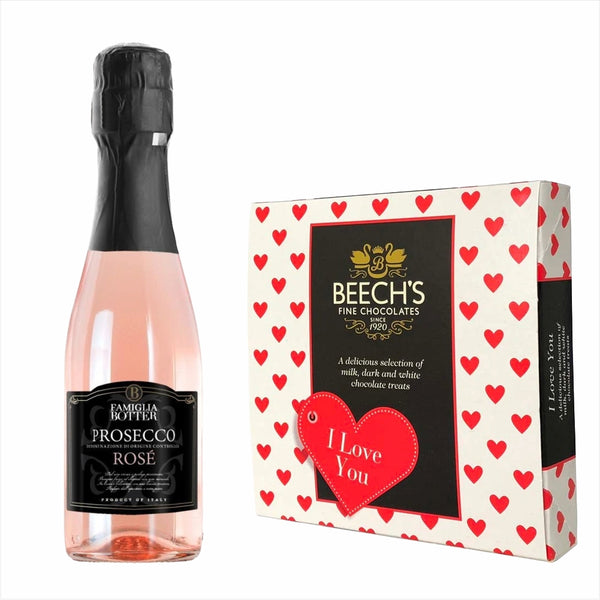 Botter Prosecco Rose 200ml & Love You Chocolate Gift