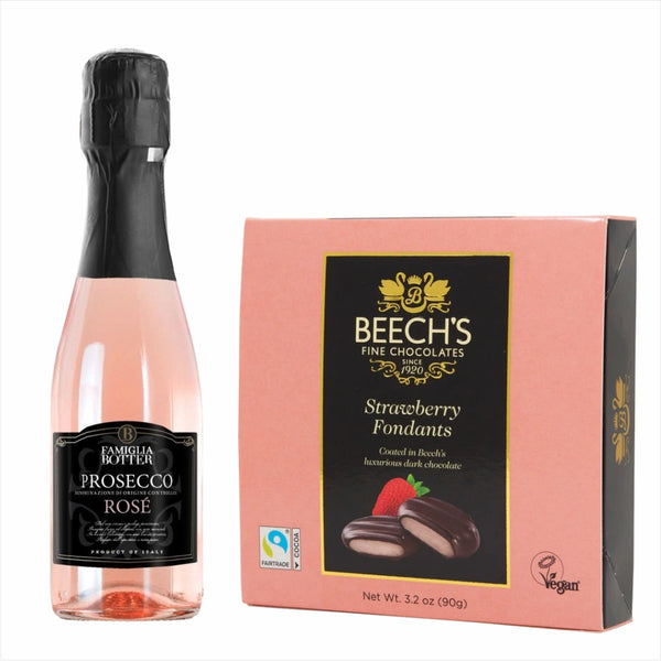 Botter Prosecco Rose 200ml & Strawberry Fondants Chocolate Gift