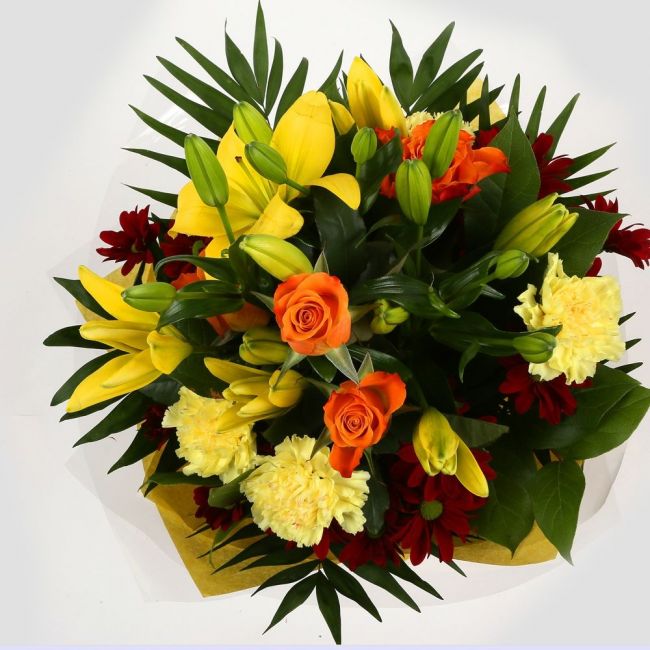 Red Sunshine Bouquet – Delightful Flora