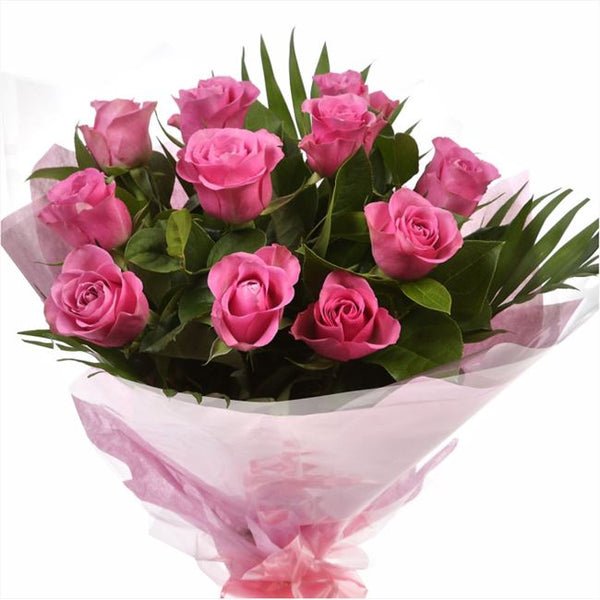 12 Beautiful Pink Roses Bouquet
