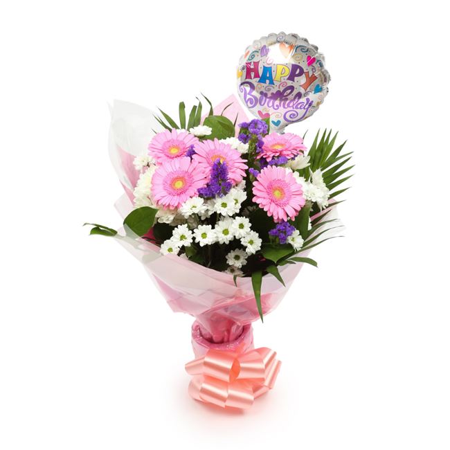 Birthday Balloon & Serenity Bouquet