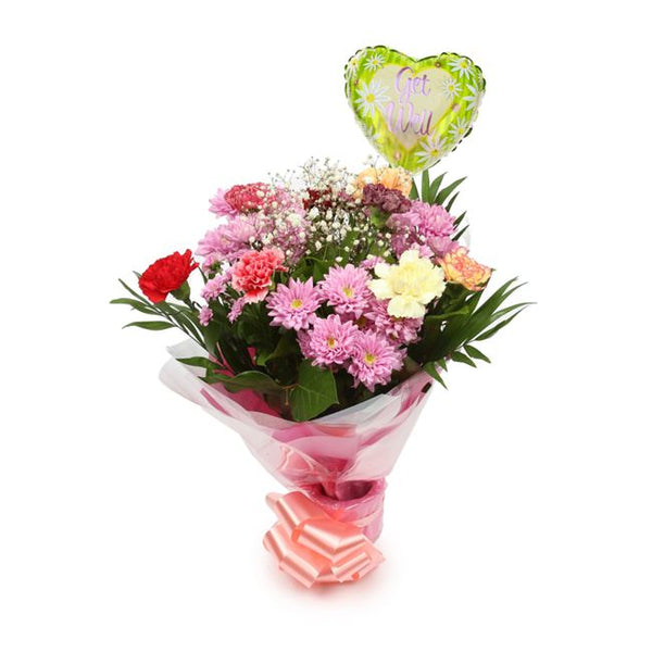 Get Well Balloon & Confetti Bouquet
