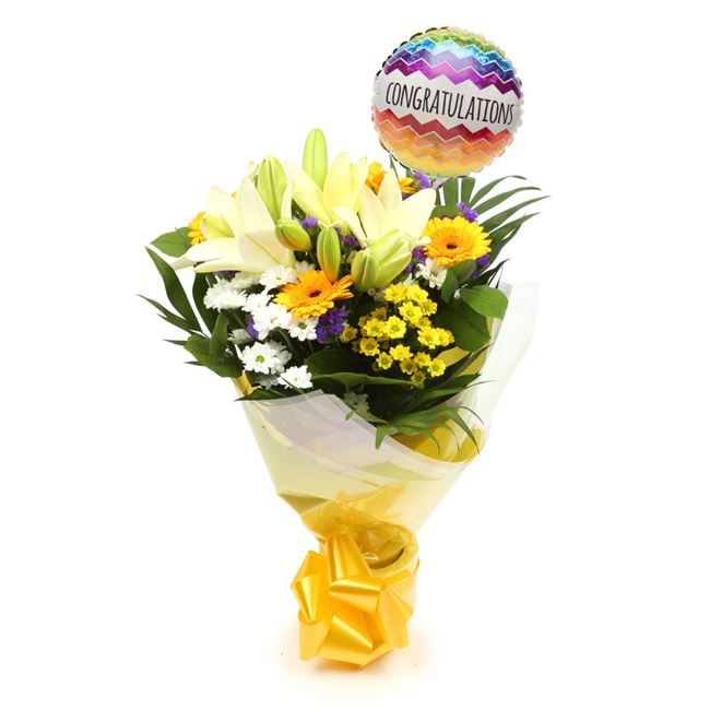 Congratulation Balloon & Sunshine Gold