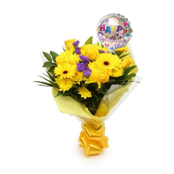 Birthday Balloon & Yellow Star Bouquet