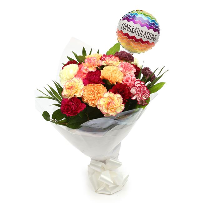 Congratulations Balloon & Candy Floss Bouquet