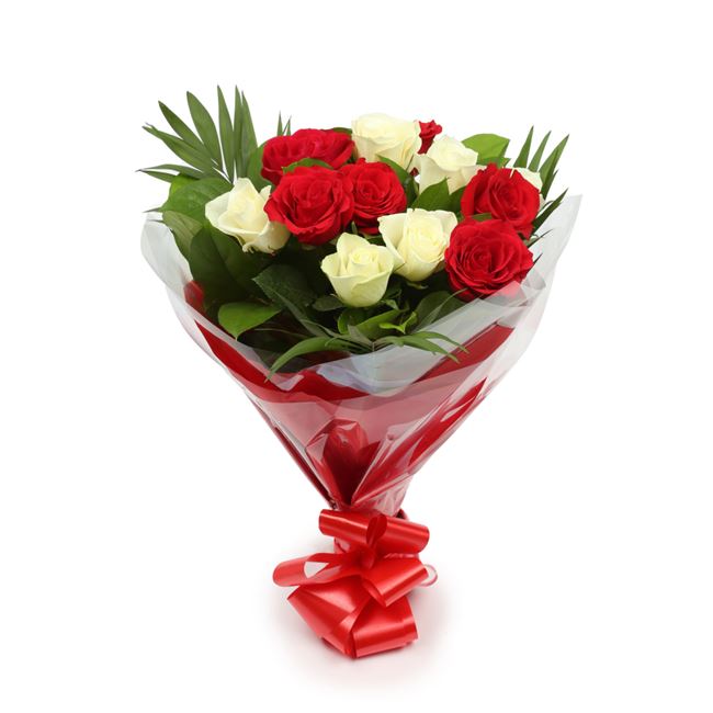 Red & White Roses Bouquet