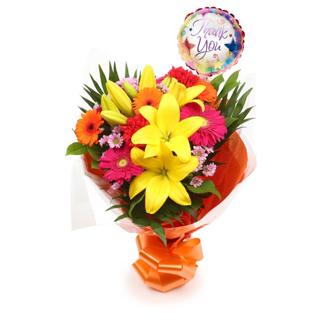 Thank You Balloon & Summer Sun Bouquet